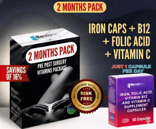 2 Months Supply Pre Post Surgery Kit: Iron Caps  - 16% OFF