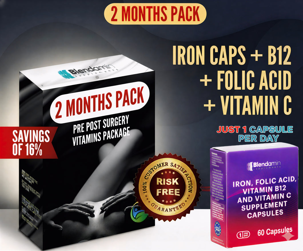 2 Months Supply Pre Post Surgery Kit: Iron Caps  - 16% OFF